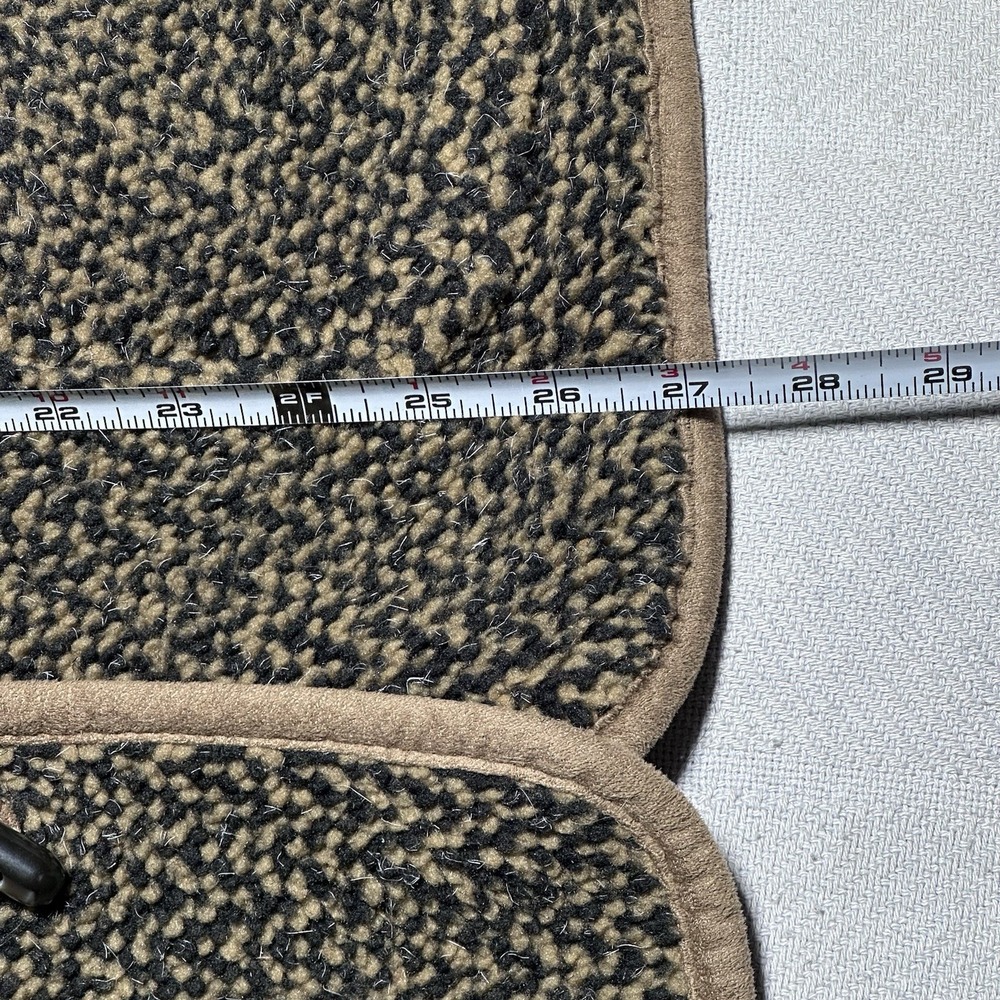 Orvis Deep Pile Toggle Cardigan Womens Large Teddy Textured Chevron Pattern - Picture 8 of 11